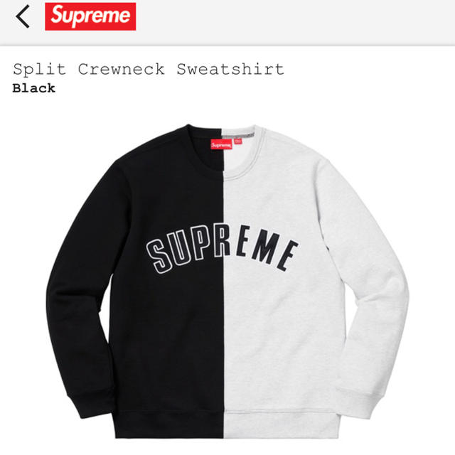 スウェット新品S Supreme Split Crewneck Sweatshirt