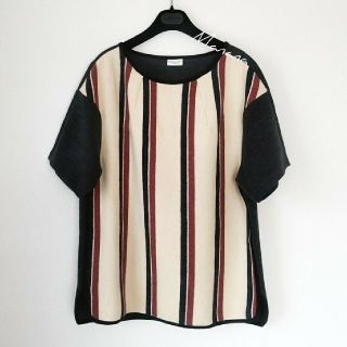 ドリスヴァンノッテン(DRIES VAN NOTEN)のドリスヴァンノッテン ウール ストライプ トップス グレー(ニット/セーター)