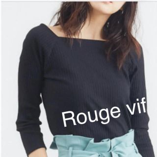 ルージュヴィフ(Rouge vif)の【美品】Rouge vif カットソー スクエア 五分丈(カットソー(長袖/七分))