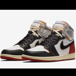 ナイキ(NIKE)のUNION × NIKE AIR JORDAN 1 ブラック 27.0cm(スニーカー)