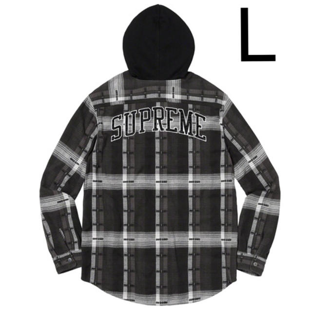 Supreme Hooded Jacquard Flannel Shirt L