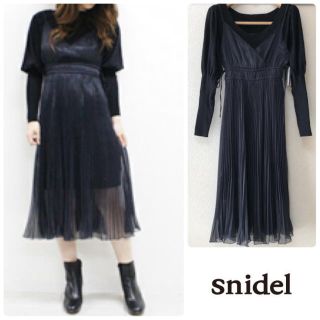 スナイデル(SNIDEL)のスナイデル シースルーキャミ レイヤードニット(ロングワンピース/マキシワンピース)