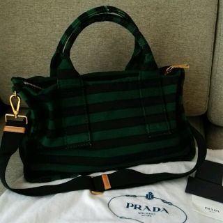 プラダ(PRADA)のプラダ カナパ ボーダー バッグ(トートバッグ)