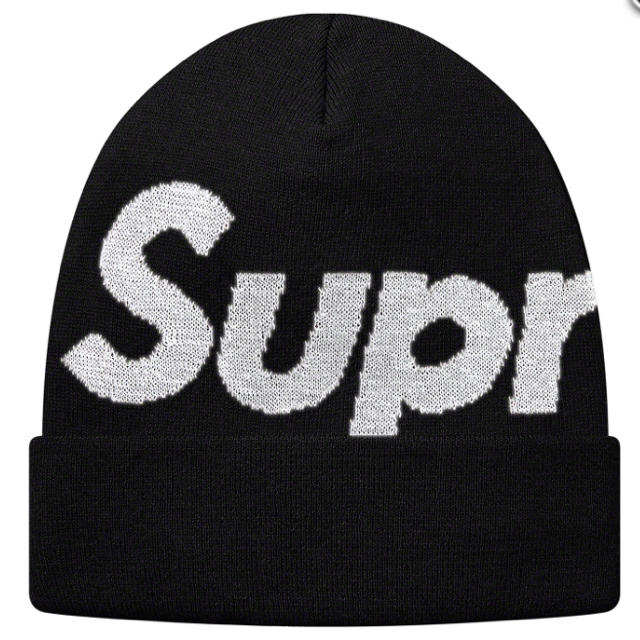 Supreme(シュプリーム)のsupreme Big Logo Beanie Black ビーニー 黒 メンズの帽子(ニット帽/ビーニー)の商品写真