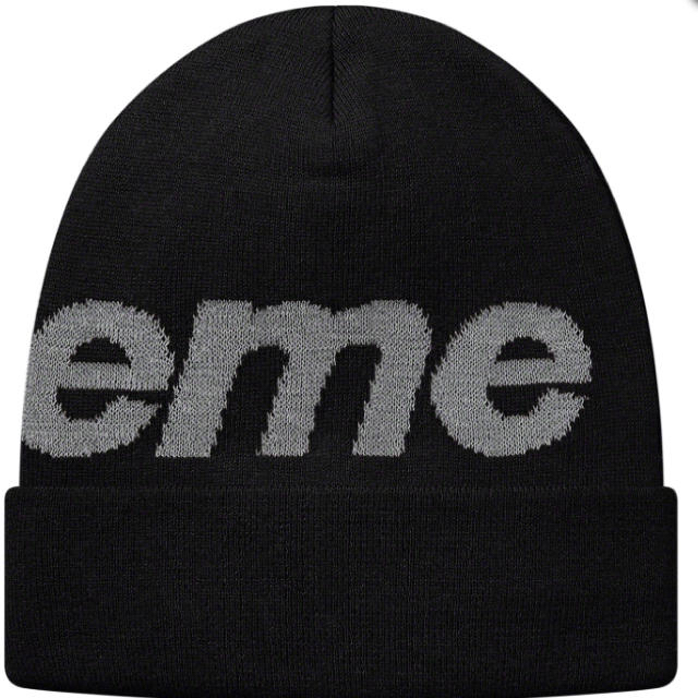 Supreme(シュプリーム)のsupreme Big Logo Beanie Black ビーニー 黒 メンズの帽子(ニット帽/ビーニー)の商品写真