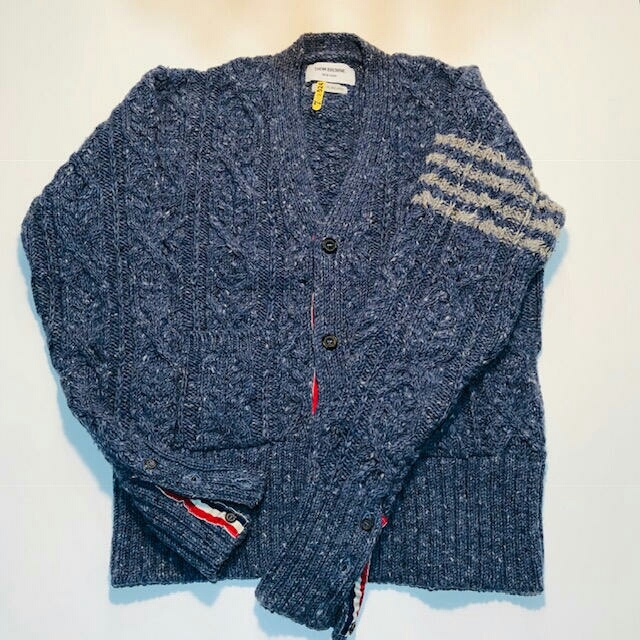 THOM BROWNE - トムブラウン ブルーグレーカーディガン