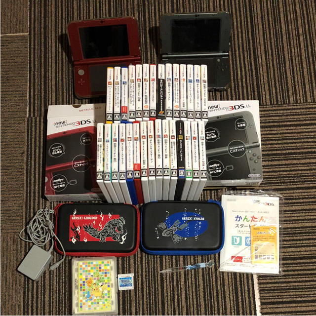 ニンテンドー3DS(ニンテンドー3DS)の3DSLLとカセットセット★ エンタメ/ホビーのゲームソフト/ゲーム機本体(家庭用ゲームソフト)の商品写真