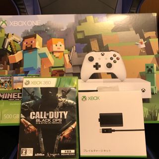 マイクロソフト(Microsoft)のxbox one s 500GB 純正コントローラー用電池パック付(家庭用ゲーム機本体)