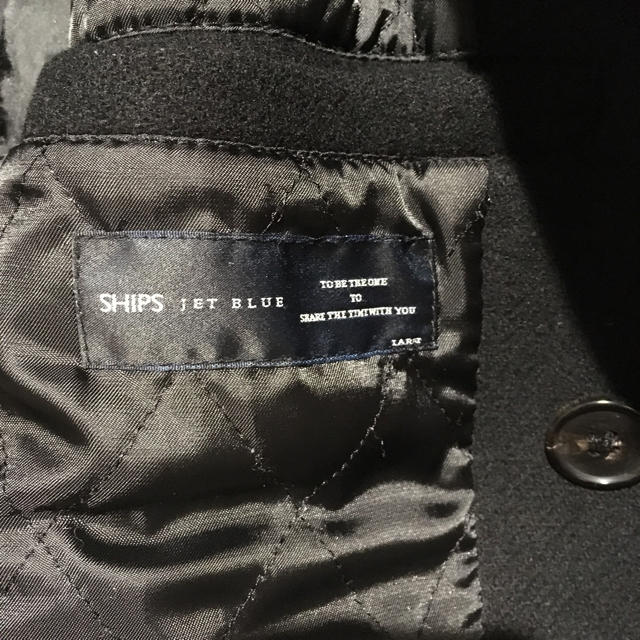 SHIPS JET BLUE(シップスジェットブルー)のSHIPS メンズ ブラック Pコート メンズのジャケット/アウター(ピーコート)の商品写真