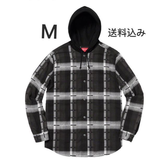 送料込Supreme Hooded Jacquard Flannel Shirt