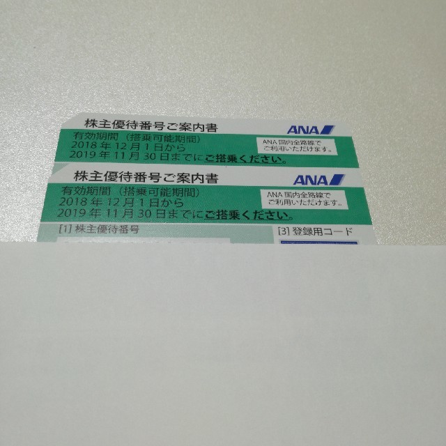 ANA(全日本空輸)(エーエヌエー(ゼンニッポンクウユ))のANA 全日空　株主優待　2枚 チケットの優待券/割引券(その他)の商品写真