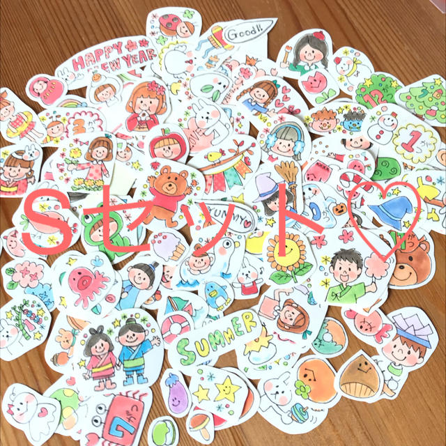 ハンドメイドSセット♡550円♡手描き 季節シール 確認用