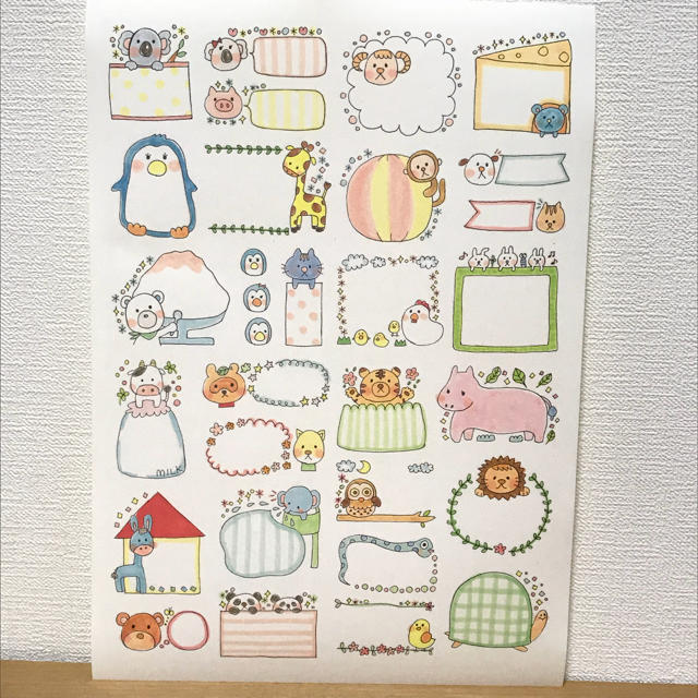 Tセット♡350円♡手描き 動物コメントシール 確認用の通販 by rira｜ラクマ