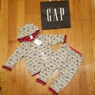 ベビーギャップ(babyGAP)の80 クマ耳つきリバーシブルパーカー&パンツ(カーディガン/ボレロ)