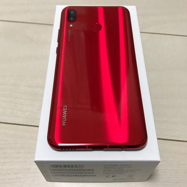 HUAWEI nova3 レッド 美品 simフリー