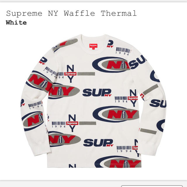 Supreme NY Waffle Thermal  Sサイズ   ホワイト