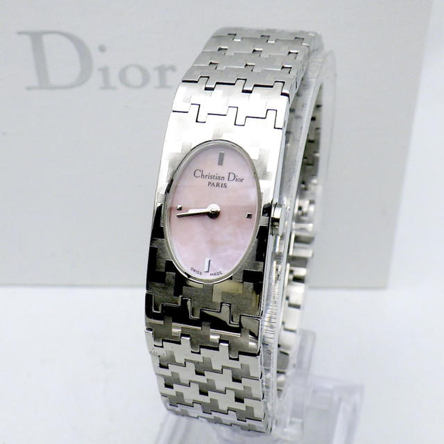 Christian Dior ピンクシェル文字盤 腕時計 D70-100