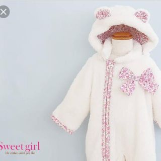 ニシキベビー(Nishiki Baby)の新品  sweetgirl 取り外しフード付ふわふわジャンプスーツ 90cm(ジャケット/上着)