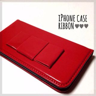 iPhone6ケース♡リボン♡赤♡レッド(モバイルケース/カバー)