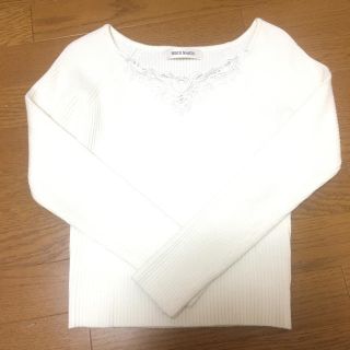 ミッシュマッシュ(MISCH MASCH)のミッシュマッシュ 白 レース付き ニット(ニット/セーター)