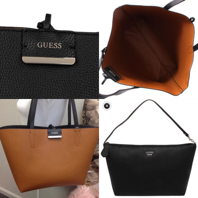 GUESS(ゲス)の新品タグ付き GUESS リバーシブル トートバッグ バッグ  ブラック レディースのバッグ(トートバッグ)の商品写真