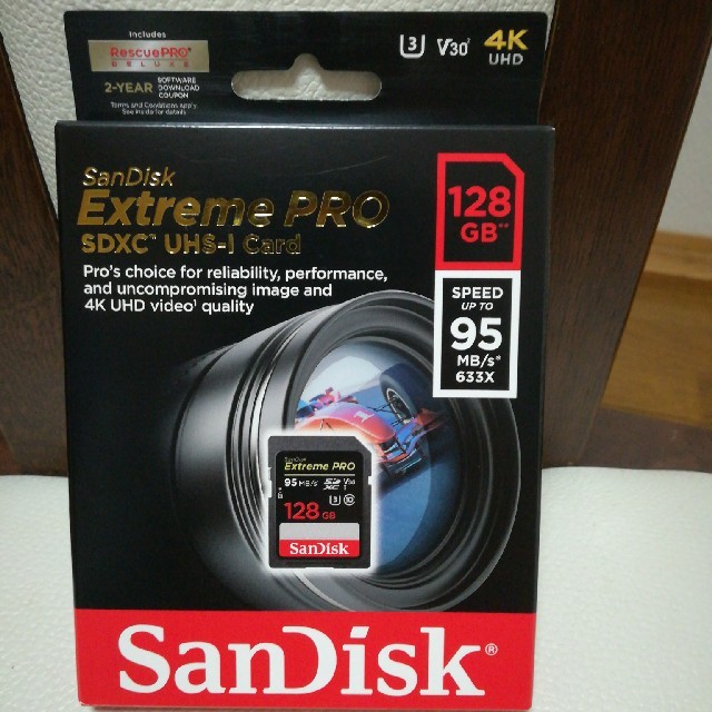 SanDisk 128GB 95MB/s SDメモリーカード防水 耐衝撃 耐X線