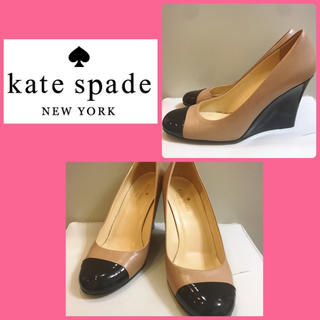 ケイトスペードニューヨーク(kate spade new york)のケイトスペード♡バイカラーレザー ウエッジパンプス♡(ハイヒール/パンプス)