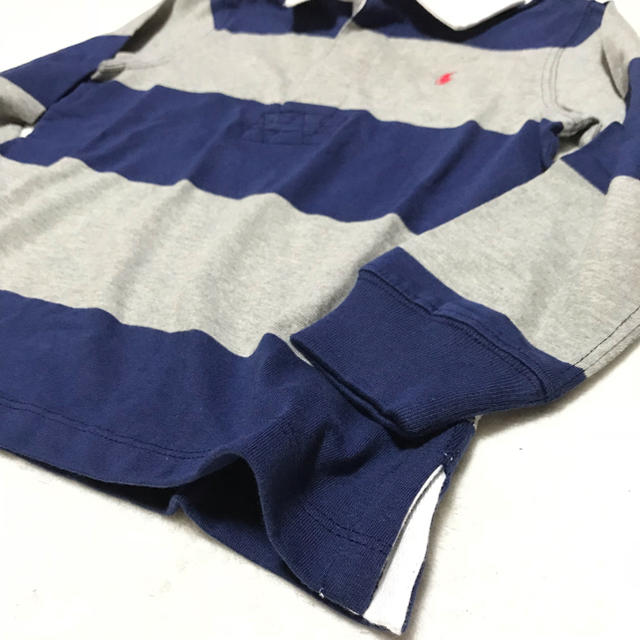 POLO RALPH LAUREN(ポロラルフローレン)の新品✨ボーダー ラガーシャツ / ネイビー×グレー 5/115 キッズ/ベビー/マタニティのキッズ服男の子用(90cm~)(Tシャツ/カットソー)の商品写真
