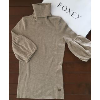 フォクシー(FOXEY)のフォクシー シルクカシミア お袖ふんわりニット 美品(ニット/セーター)