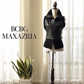 ビーシービージーマックスアズリア(BCBGMAXAZRIA)の【送料込】BGBG ラムレザーライダースベスト (ライダースジャケット)