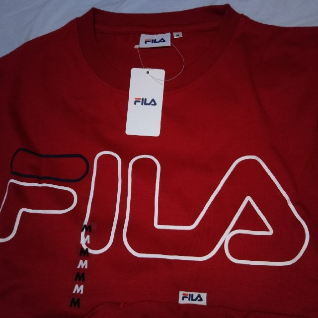 FILA(フィラ)のkiki様M　FILA 長袖Tシャツ 袖にロゴ 赤 レディースのトップス(Tシャツ(長袖/七分))の商品写真