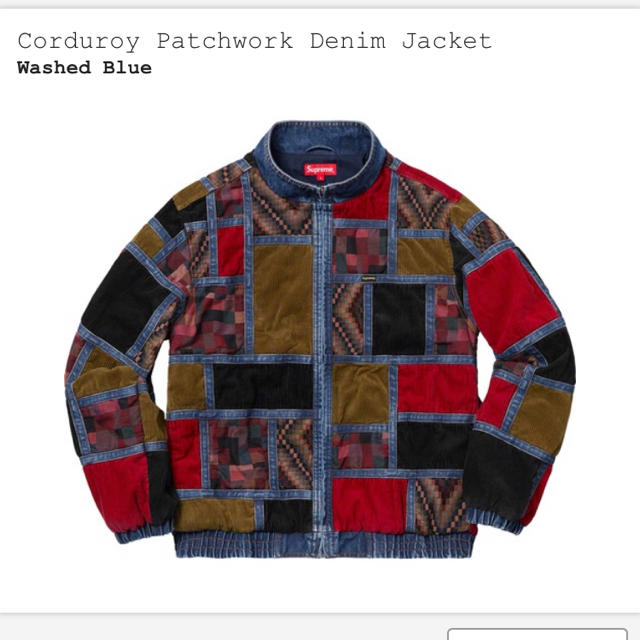 Gジャン/デニムジャケットsupreme corduroy patchwork denim jacket