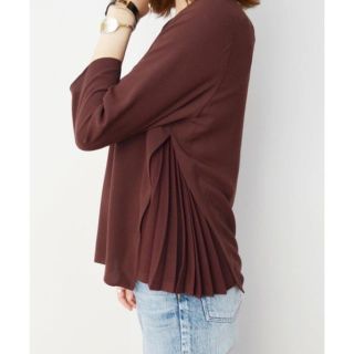 シップスフォーウィメン(SHIPS for women)の新品 定価14,040円 シップス プリーツブラウス ブラウン 36、38(シャツ/ブラウス(長袖/七分))