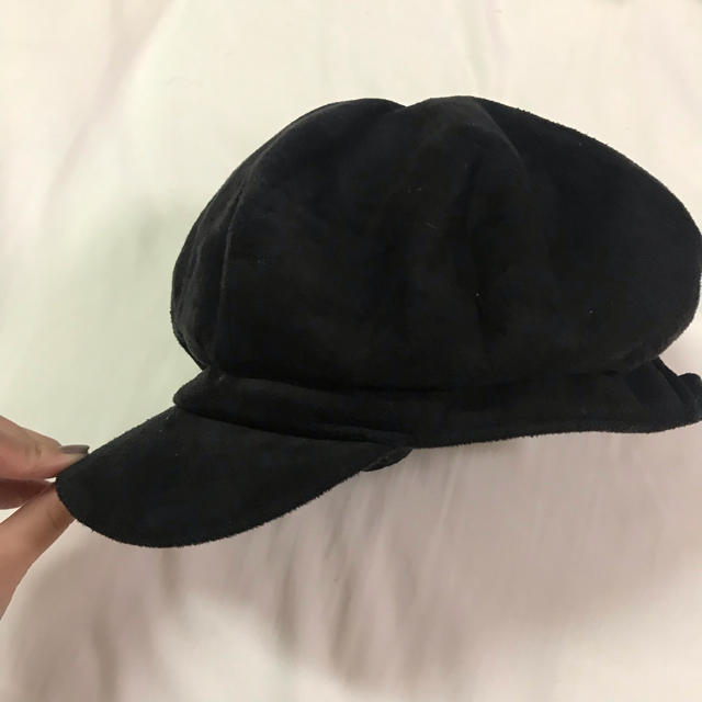 ちぃ様専用 キャスケット 帽子 黒 レディースの帽子(キャスケット)の商品写真