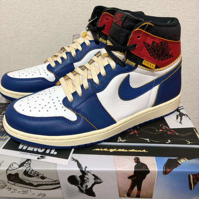 NIKE(ナイキ)の【サイズ28.5cm/UNION限定カラー】JORDAN 1 ストームブルー 青 メンズの靴/シューズ(スニーカー)の商品写真