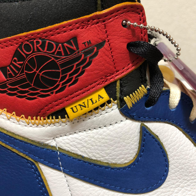 NIKE(ナイキ)の【サイズ28.5cm/UNION限定カラー】JORDAN 1 ストームブルー 青 メンズの靴/シューズ(スニーカー)の商品写真