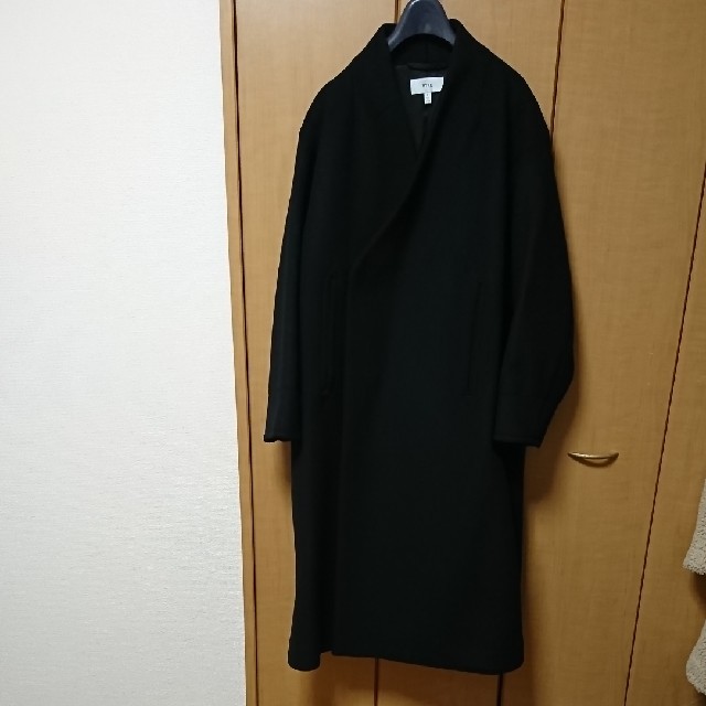HYKE ノーカラー コート ネイビー サイズ2 美品 ハイク - ノーカラー HYKE ノーカラー コート ネイビー サイズ2 美品 ハイク - ノーカラー