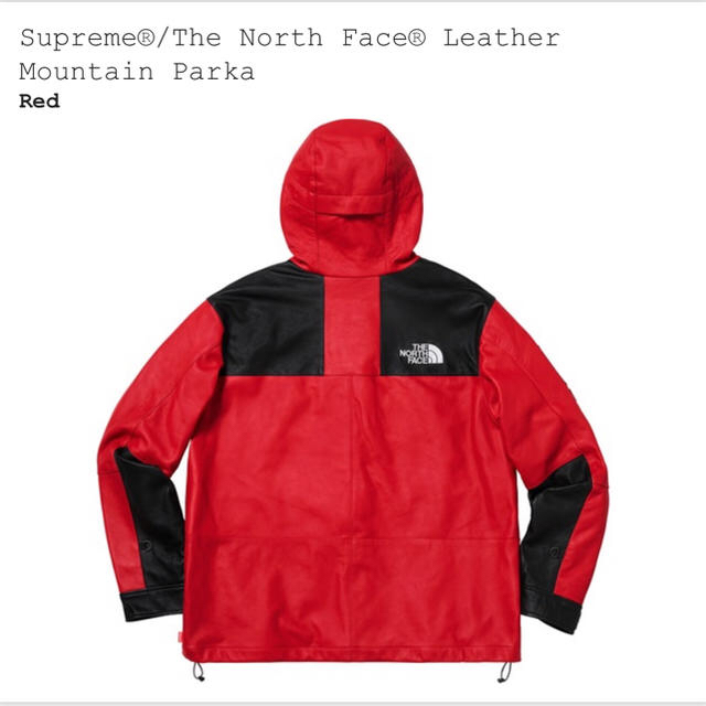 Supreme(シュプリーム)の送料込 赤M Supreme Leather Mountain Parka  メンズのジャケット/アウター(マウンテンパーカー)の商品写真