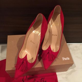 クリスチャンルブタン(Christian Louboutin)のルブタン  レッド スエード タッセル 37(ハイヒール/パンプス)