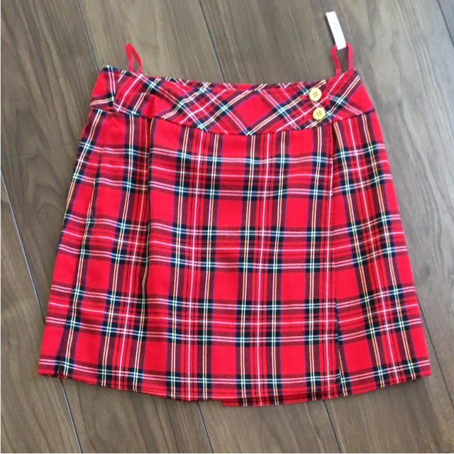 赤 チェック ミニスカート  レディースのスカート(ミニスカート)の商品写真