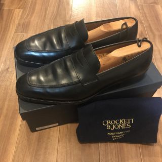 クロケットアンドジョーンズ(Crockett&Jones)のクロケット&ジョーンズ ハンドグレード 黒 ローファー 7.5 D 5749(ドレス/ビジネス)