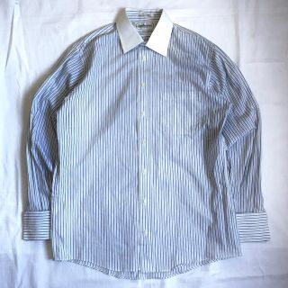 バーバリー(BURBERRY)の90s Burberrys バーバリー ストライプシャツ 青 白 USA製 美品(シャツ)