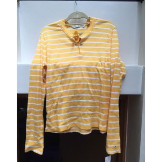 トミーヒルフィガー(TOMMY HILFIGER)の最終値下 胸元紐 カットソー トミー ヒルフィガー  XL 長袖(カットソー(長袖/七分))