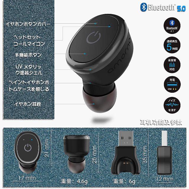【 進化版Bluetooth IP68　完全防水 片耳イヤホン】　 スマホ/家電/カメラのスマホアクセサリー(その他)の商品写真