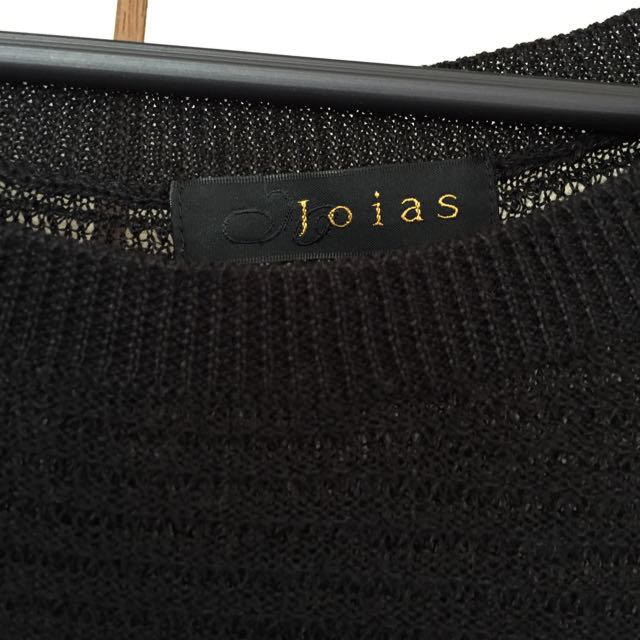 Joias(ジョイアス)のjoias 黒ニット(透け感あり) レディースのトップス(ニット/セーター)の商品写真