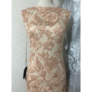 タダシショウジ(TADASHI SHOJI)の新品 タダシショージ ワンピース ドレス　ベージュピンク　総レース(ひざ丈ワンピース)