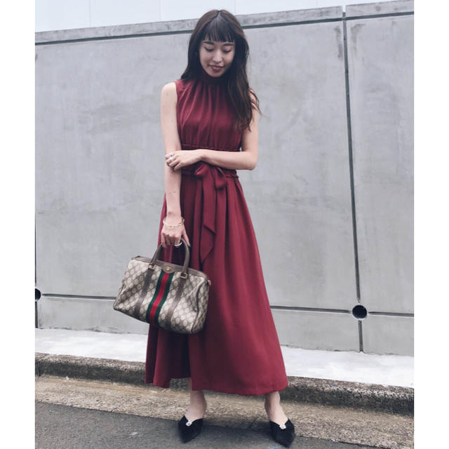 Ameri VINTAGE(アメリヴィンテージ)のameri vintage  SHIRRING LONG DRESS レディースのワンピース(ロングワンピース/マキシワンピース)の商品写真