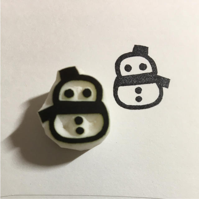 雪だるま（ミニ） ハンドメイドの文具/ステーショナリー(はんこ)の商品写真