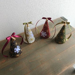 クリスマス オーナメント 4個セット ハンドメイド 和風 (インテリア雑貨)