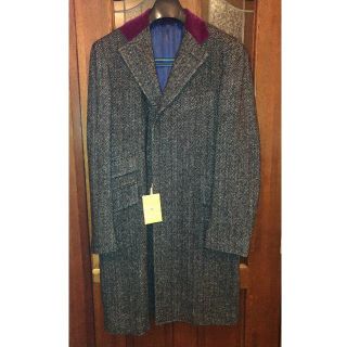 エトロEtroデザインウールロングコートベルベット襟48 | www.jarussi